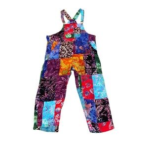 Mexicali Blues Patchwork Overalls Women Size Medium Hippie Boho Bohemian Floral
